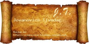 Jovanovics Tivadar névjegykártya